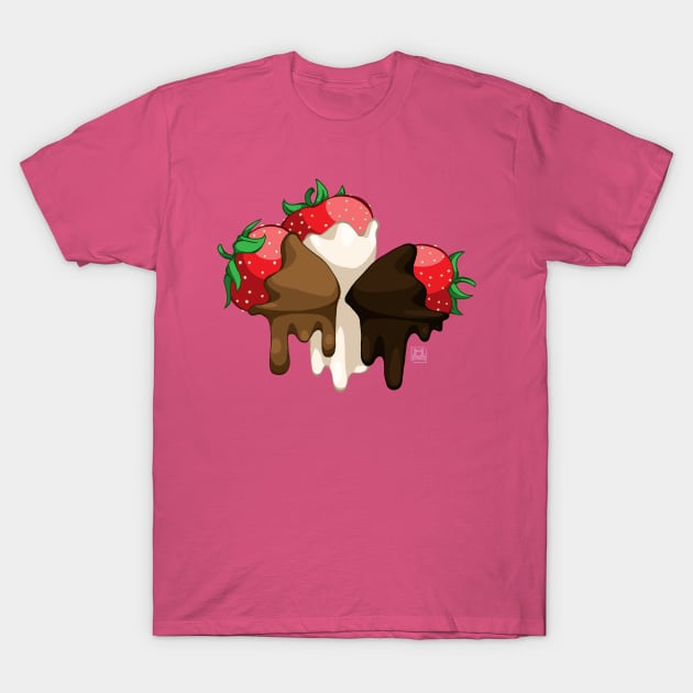 Chocolate Covered Strawberries T-Shirt by Von Plundercat